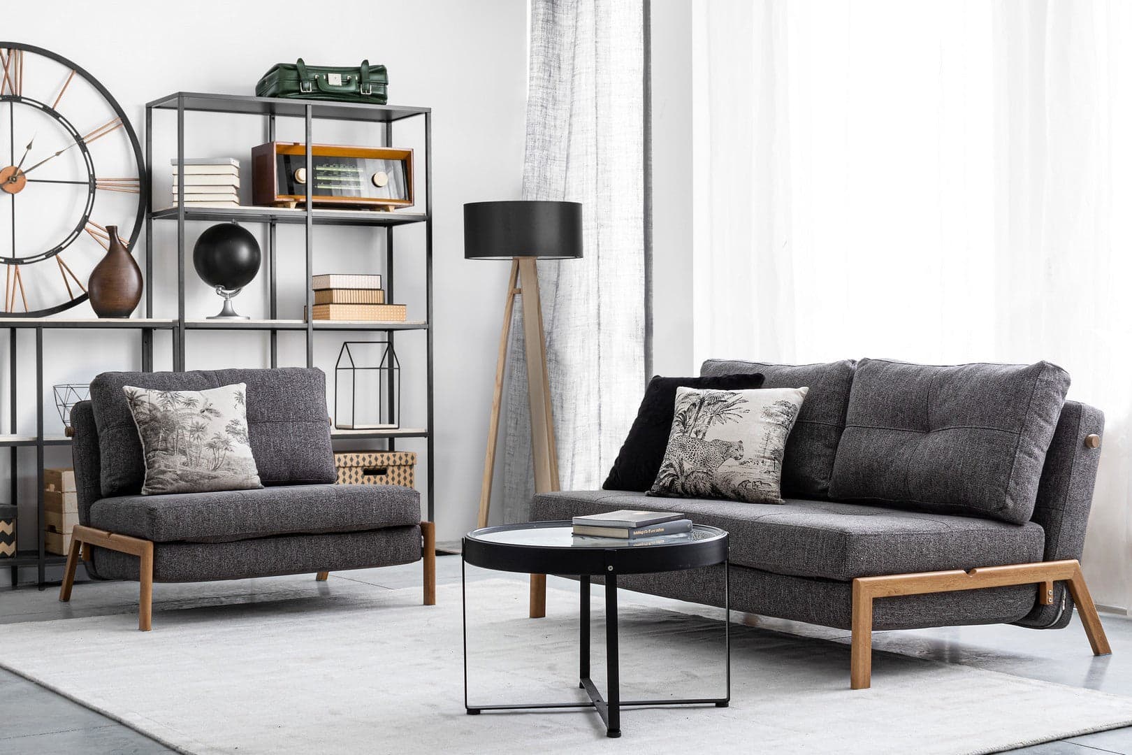 Divano letto "Hayden" con struttura in acciaio e imbottitura comoda, 95 x 96 x 79 h cm - 39