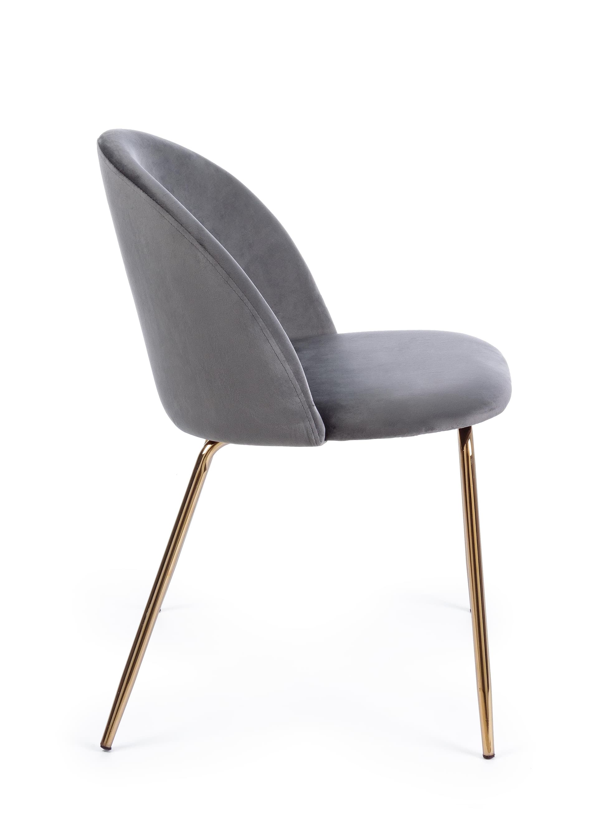 Sedia "Tanya" in velluto Grigio Scuro e gambe ottone h 77 cm arredamento moderno in Sedie Decor Space - Altamura, commercioVirtuoso.it