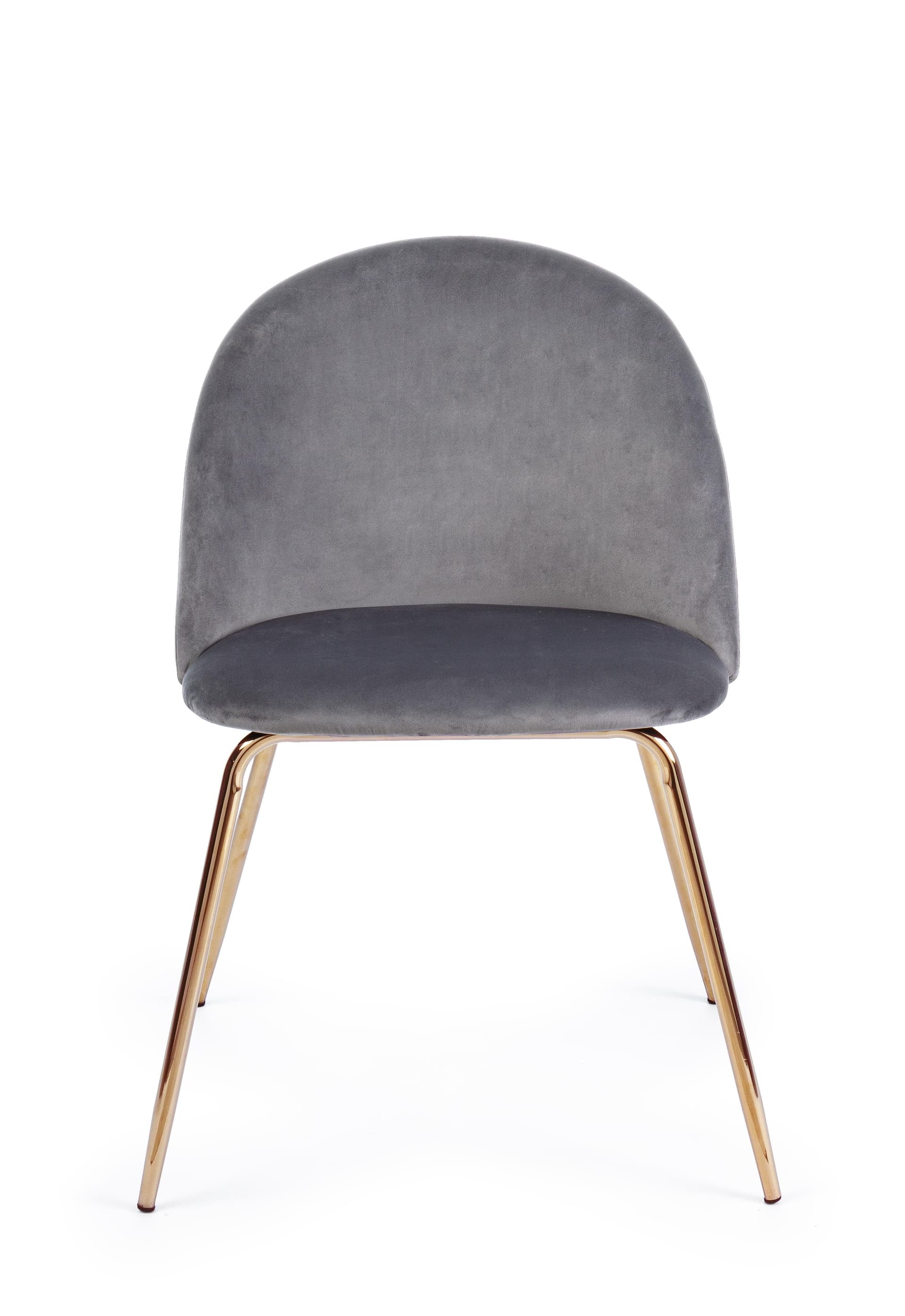 Sedia "Tanya" in velluto Grigio Scuro e gambe ottone h 77 cm arredamento moderno in Sedie Decor Space - Altamura, commercioVirtuoso.it