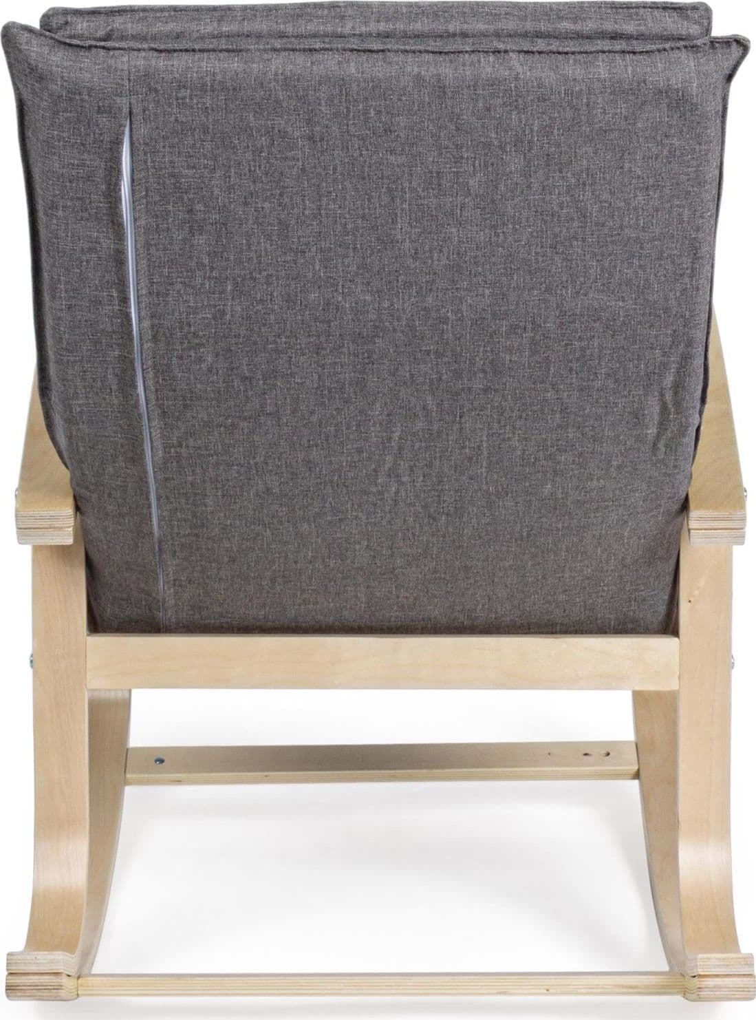 Sedia a dondolo "Ginevra" grigio imbottita in legno da interno per salotto e studio Casa e cucina/Arredamento/Soggiorno/Poltrone e sedie/Poltrone Decor Space - Altamura, Commerciovirtuoso.it