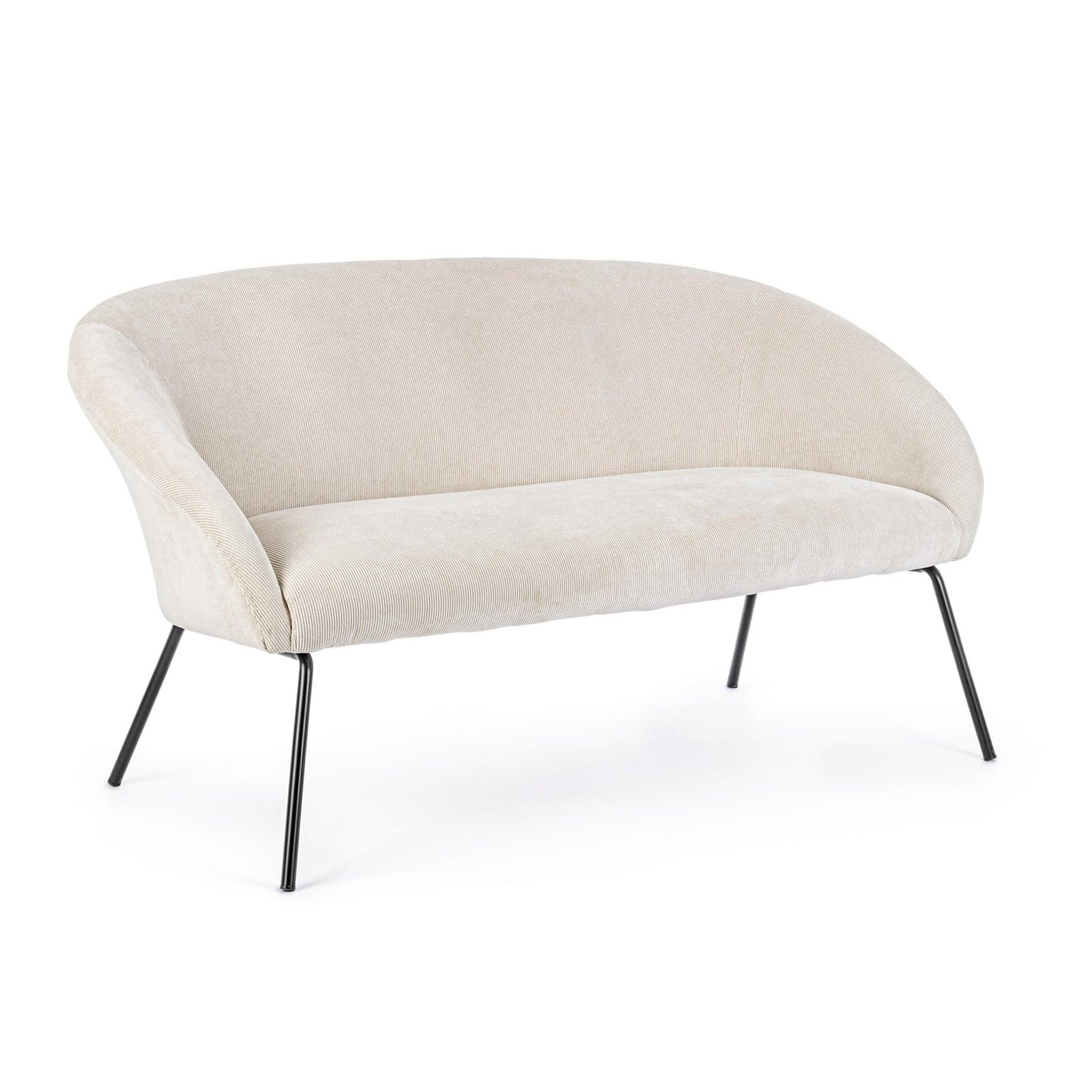 Divano "Aiko" per interno, Gambe In Acciaio Verniciato A Polvere 142 x 80 x 75 h cm in Divani Decor Space - Altamura, commercioVirtuoso.it
