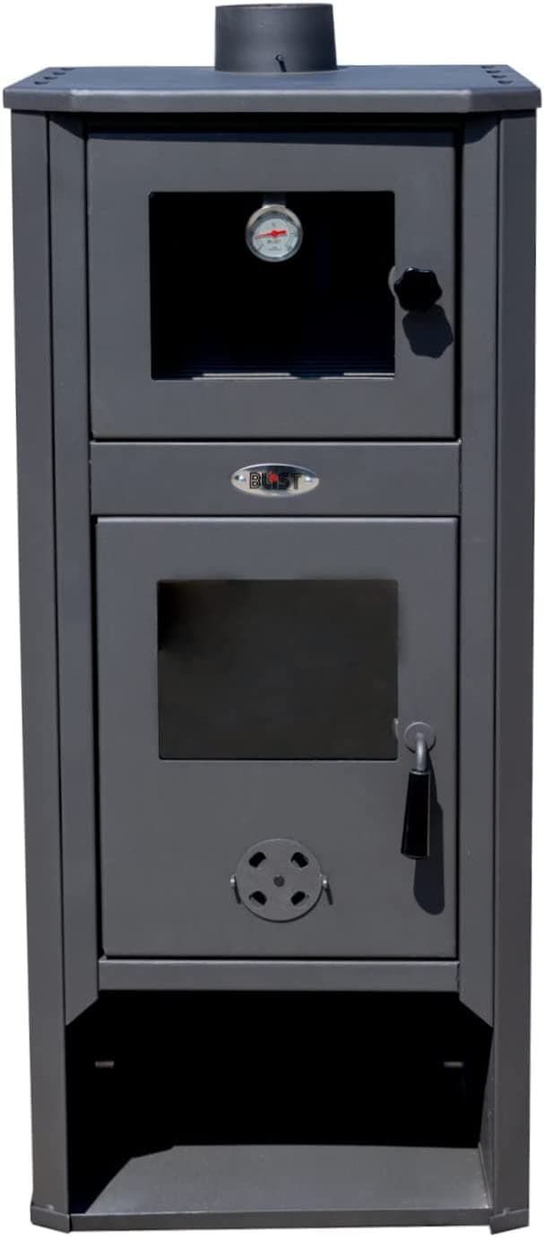 Stufa a legna "Ambassador" 13 kw con forno in acciaio verniciato h 116 cm in Impianti di riscaldamento a combustibile solido Decor Space - Altamura, commercioVirtuoso.it