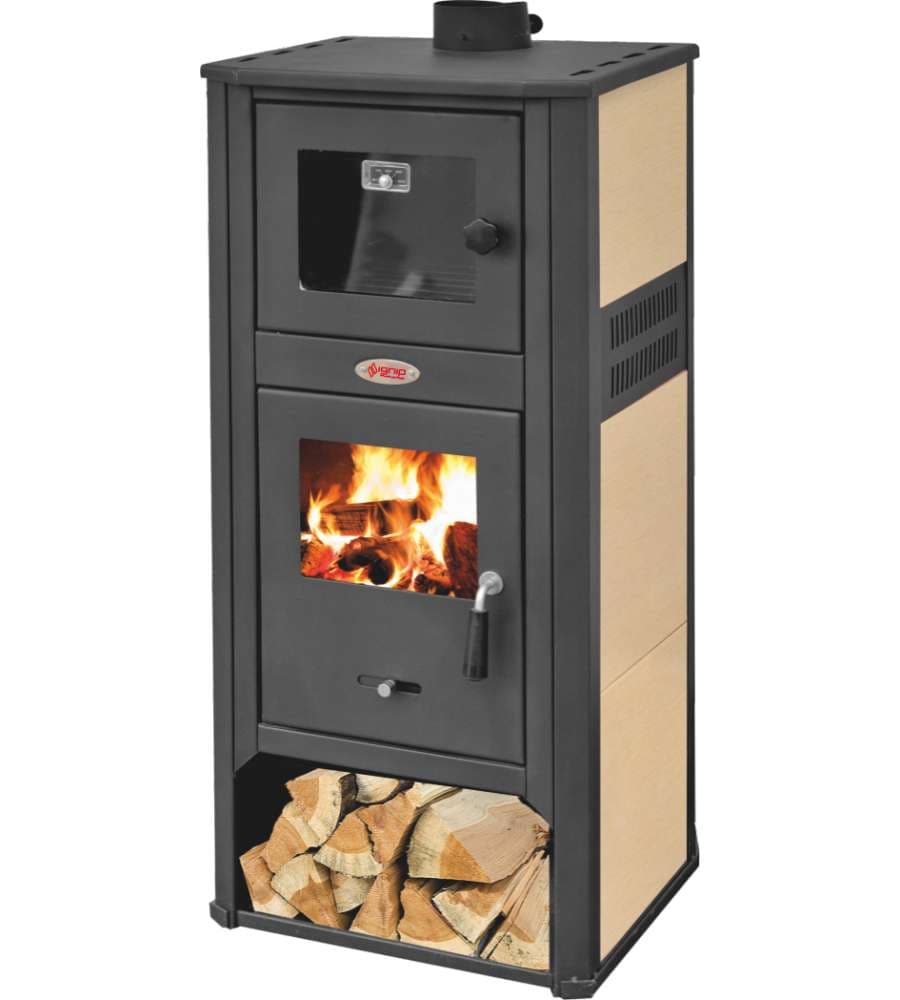 Stufa a legna "Ambassador" 13 kw con forno in acciaio verniciato h 116 cm in Impianti di riscaldamento a combustibile solido Decor Space - Altamura, commercioVirtuoso.it