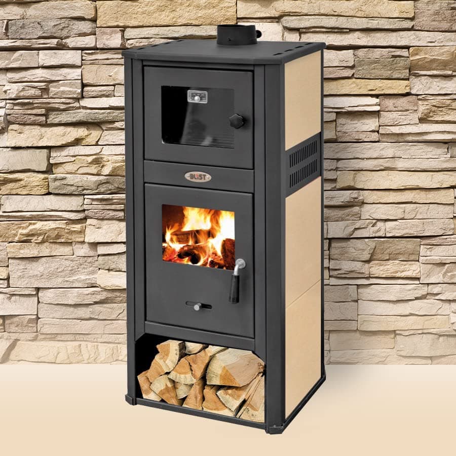 Stufa a legna "Ambassador" 13 kw con forno in acciaio verniciato h 116 cm in Impianti di riscaldamento a combustibile solido Decor Space - Altamura, commercioVirtuoso.it