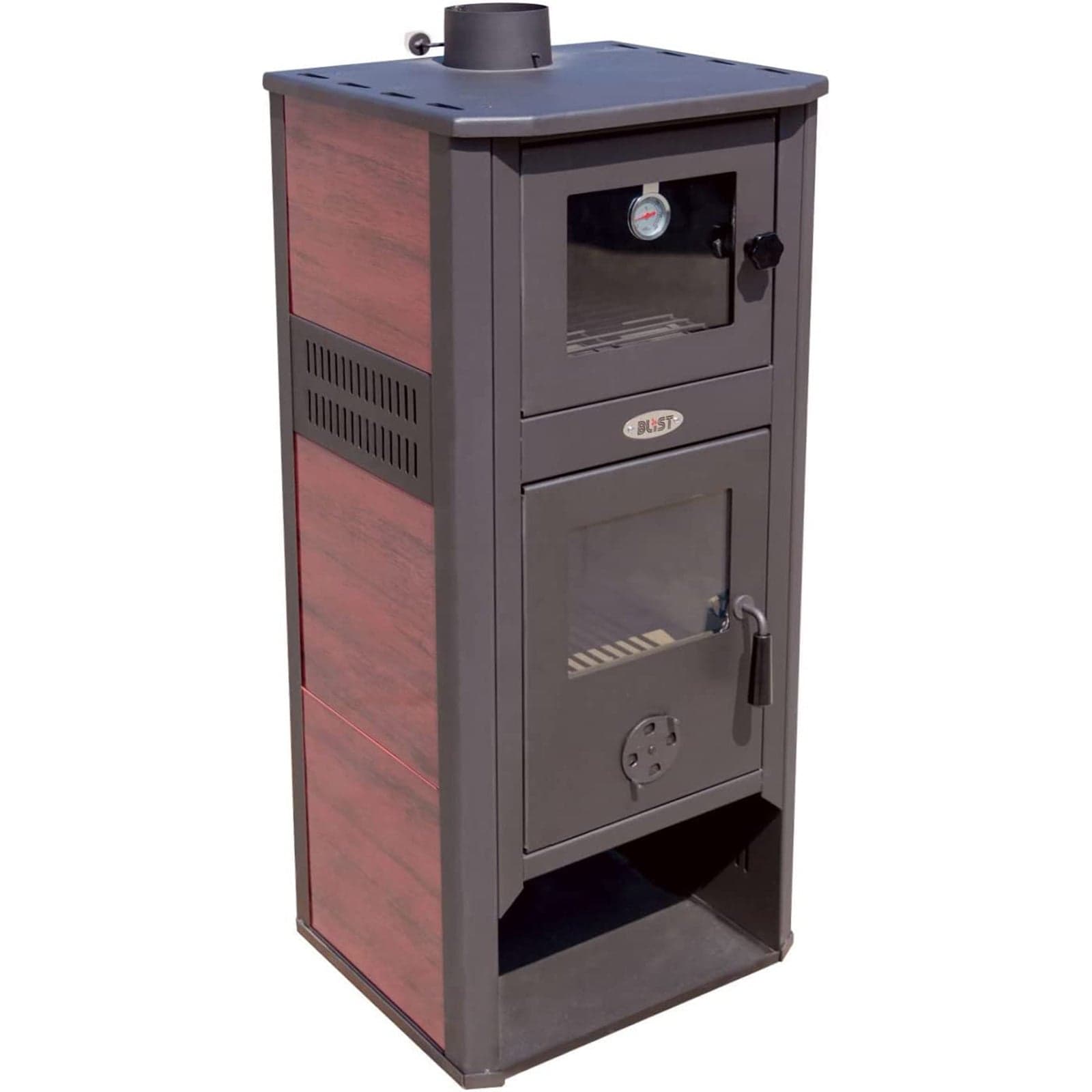 Stufa a legna "Ambassador" 13 kw con forno in acciaio verniciato h 116 cm in Impianti di riscaldamento a combustibile solido Decor Space - Altamura, commercioVirtuoso.it