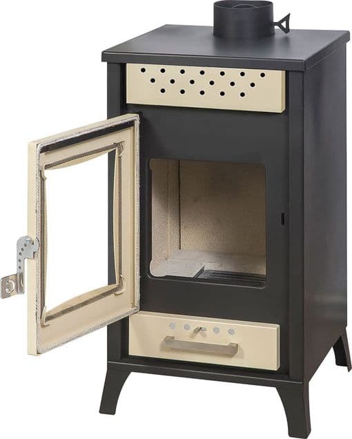 Stufa a legna "Olga" 15 kw in acciaio verniciato h 91 cm in Impianti di riscaldamento a combustibile solido Decor Space - Altamura, commercioVirtuoso.it