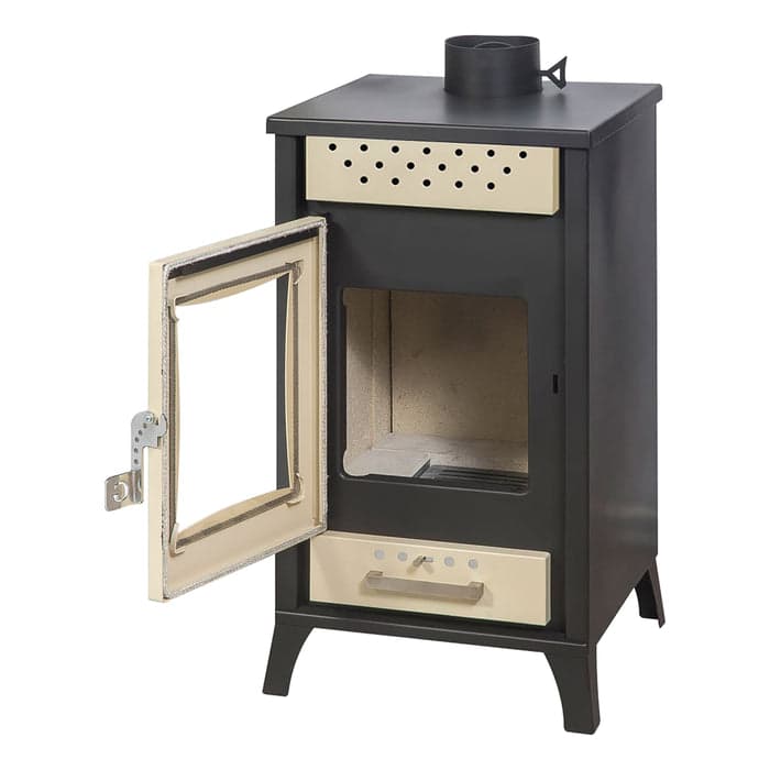 Stufa a legna "Olga" 15 kw in acciaio verniciato h 91 cm in Impianti di riscaldamento a combustibile solido Decor Space - Altamura, commercioVirtuoso.it