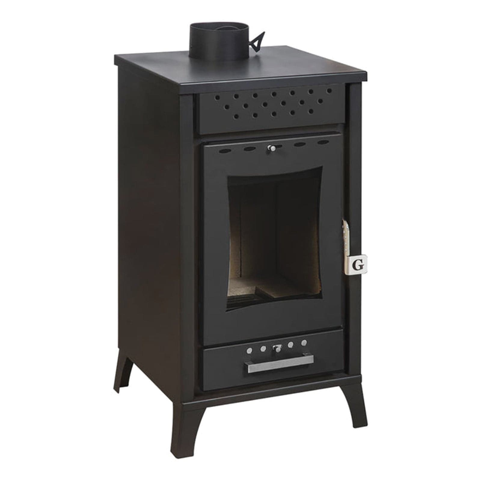 Stufa a legna "Olga" 15 kw in acciaio verniciato h 91 cm in Impianti di riscaldamento a combustibile solido Decor Space - Altamura, commercioVirtuoso.it