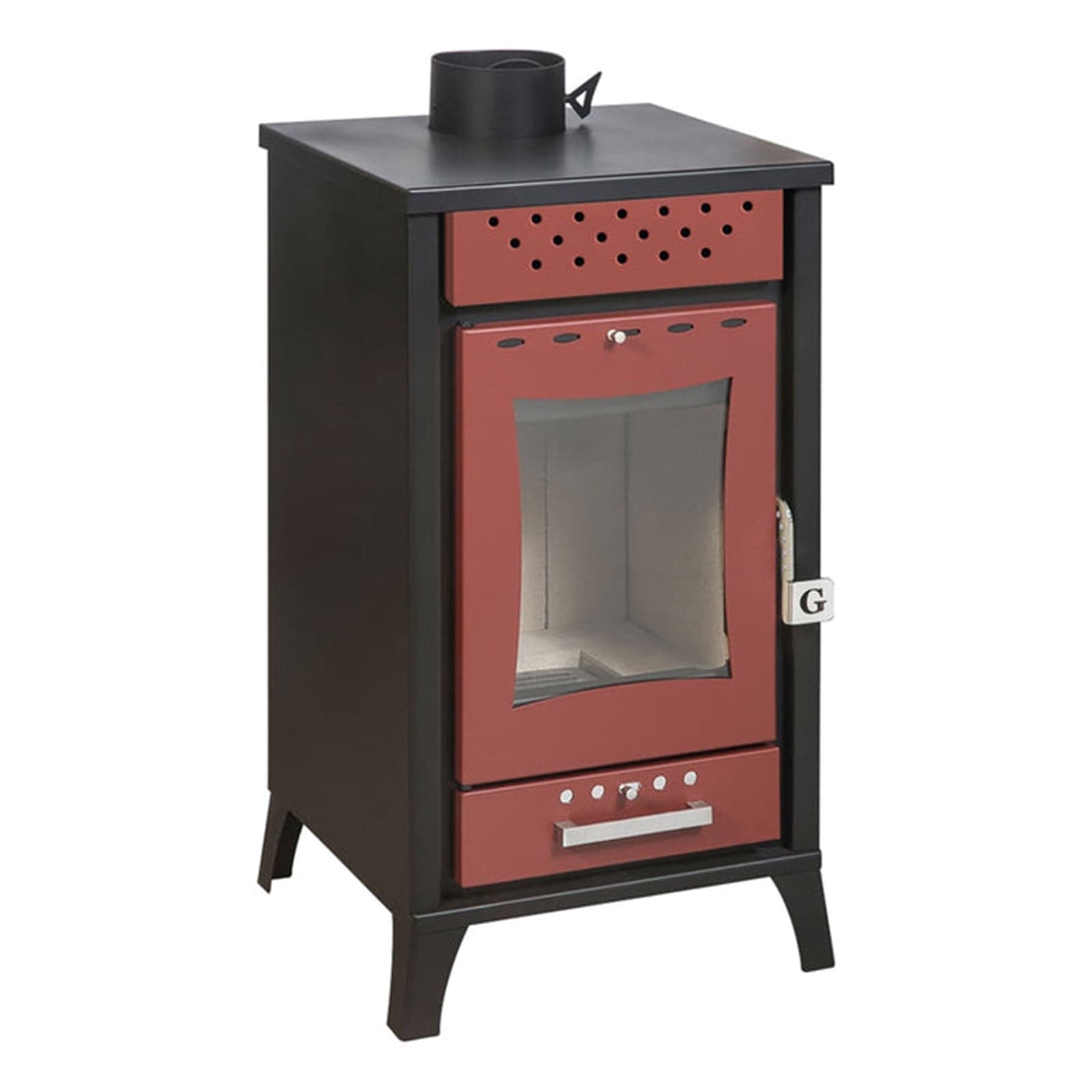 Stufa a legna "Olga" 15 kw in acciaio verniciato h 91 cm in Impianti di riscaldamento a combustibile solido Decor Space - Altamura, commercioVirtuoso.it