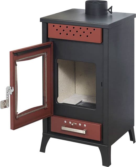 Stufa a legna "Olga" 15 kw in acciaio verniciato h 91 cm in Impianti di riscaldamento a combustibile solido Decor Space - Altamura, commercioVirtuoso.it