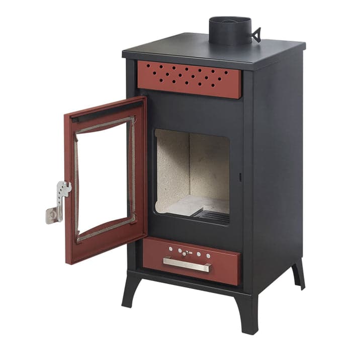 Stufa a legna "Olga" 15 kw in acciaio verniciato h 91 cm in Impianti di riscaldamento a combustibile solido Decor Space - Altamura, commercioVirtuoso.it