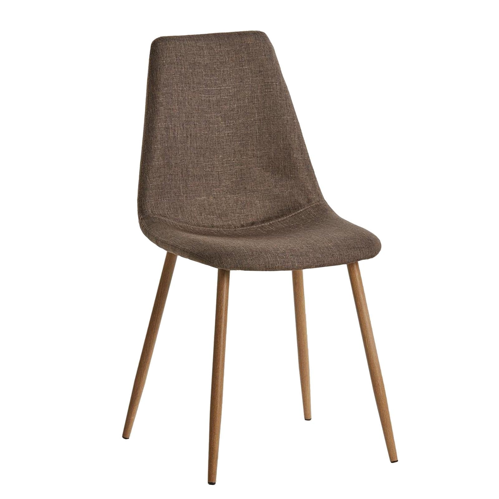 Sedia "Dama" in tessuto Marrone con gambe in metallo h 86 cm arredamento moderno in Sedie Decor Space - Altamura, commercioVirtuoso.it
