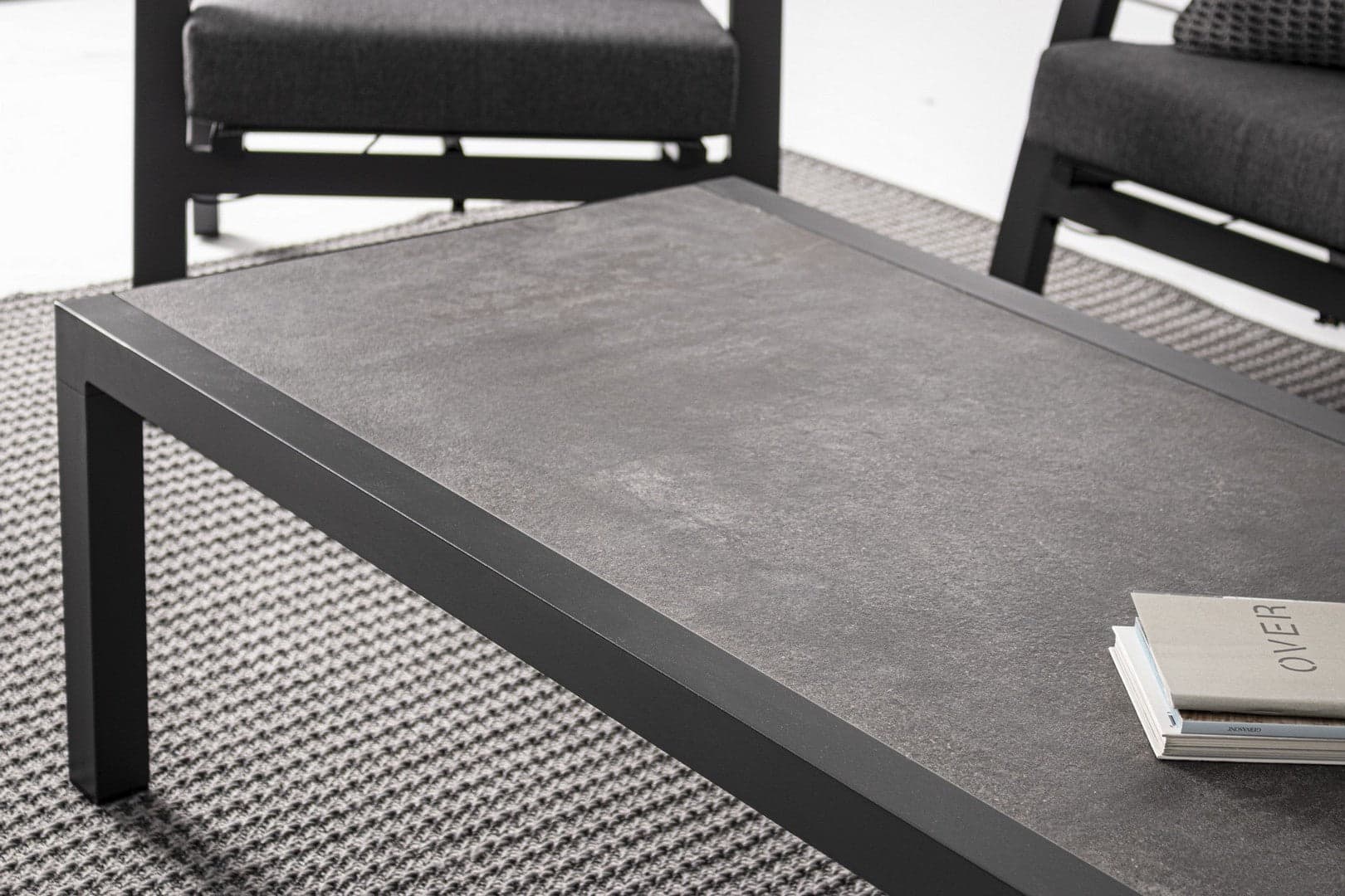 Tavolo "Kledi" piano in ceramica, struttura in alluminio per esterno da 120 x 70 cm - 26