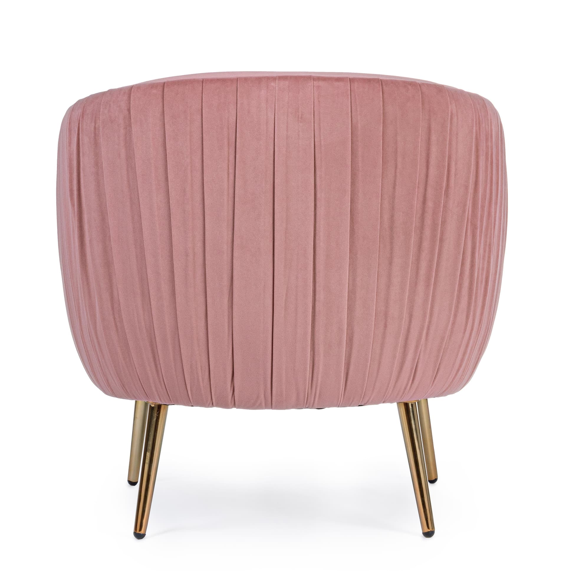 Poltrona "Linsay" in velluto Rosa arredamento per salotto moderno h 74 cm in Poltrone Decor Space - Altamura, commercioVirtuoso.it