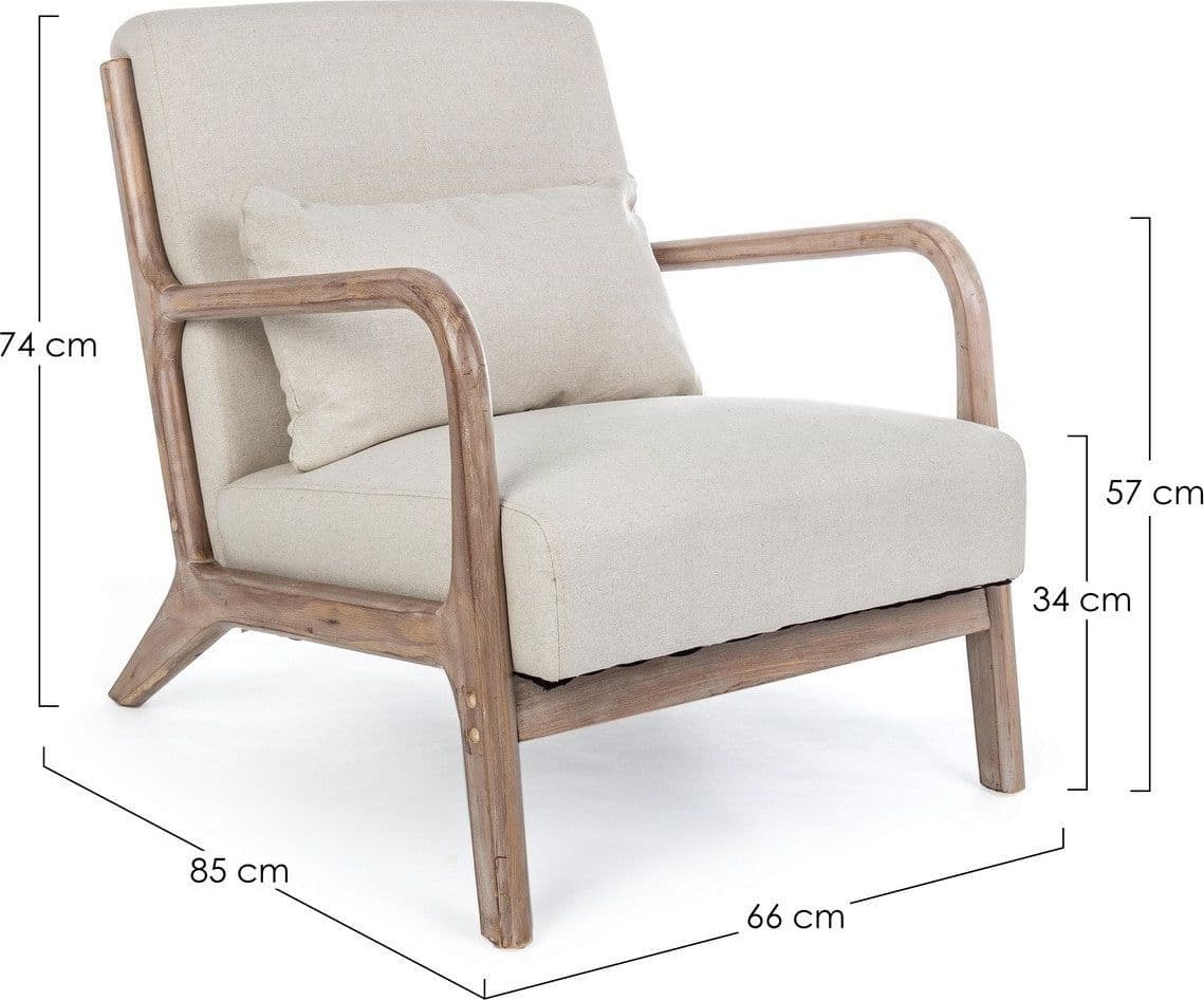 Poltrona "Ancilla" per interno, Struttura In Rubber Wood 66 x 85 x 74h cm in Poltrone Decor Space - Altamura, commercioVirtuoso.it