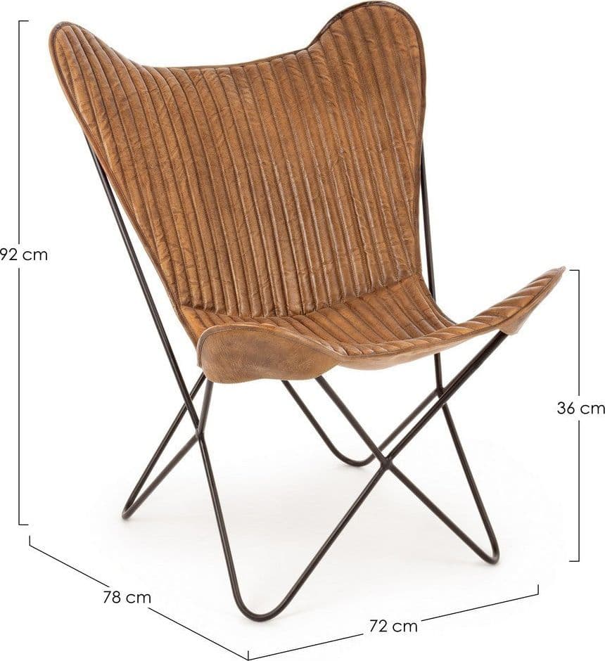 Poltrona "Butterfly" per interno, Struttura In Acciaio, Rivestimento Seduta In Tessuto Jeans 68 x 70 x 93h cm Casa e cucina/Arredamento/Soggiorno/Poltrone e sedie/Poltrone Decor Space - Altamura, Commerciovirtuoso.it