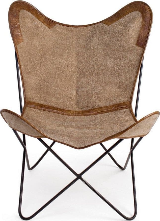 Poltrona "Butterfly" per interno, Struttura In Acciaio, Rivestimento Seduta In Tessuto Jeans 68 x 70 x 93h cm - 29