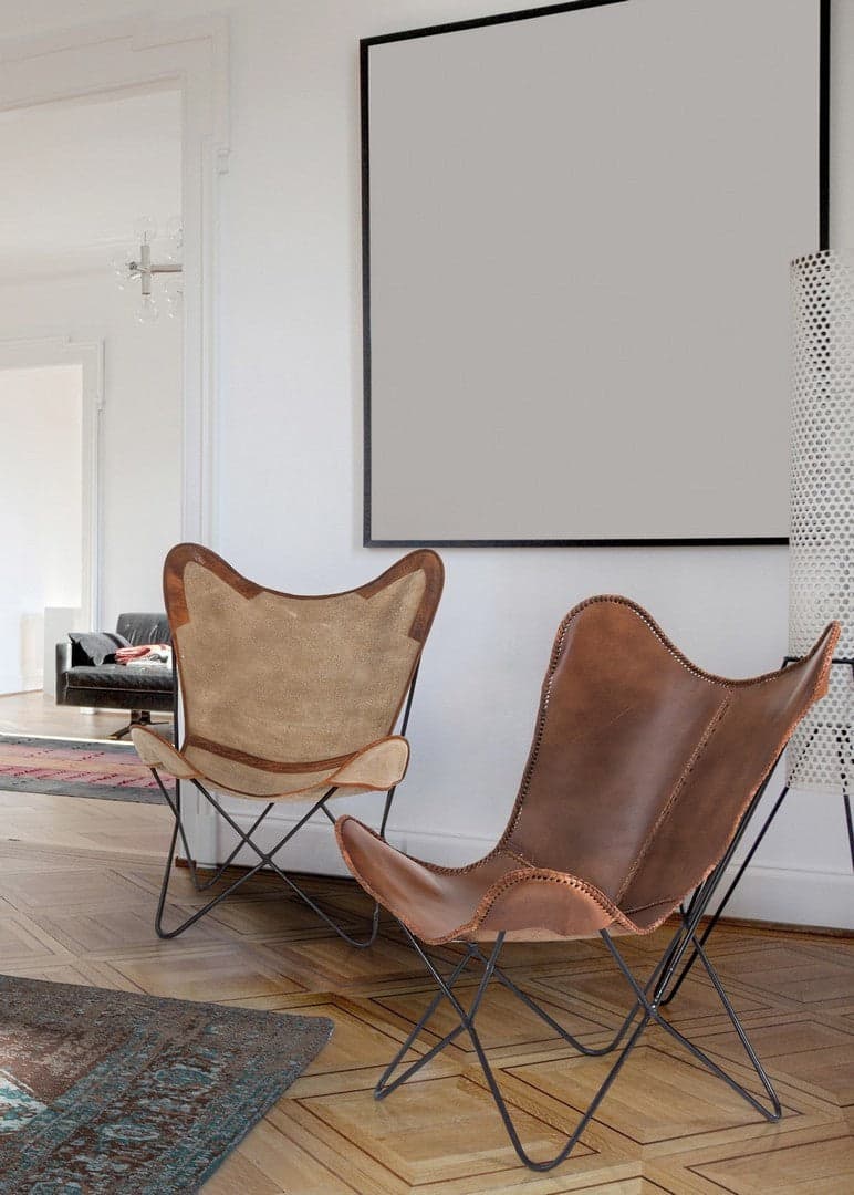 Poltrona "Butterfly" per interno, Struttura In Acciaio, Rivestimento Seduta In Tessuto Jeans 68 x 70 x 93h cm - 35