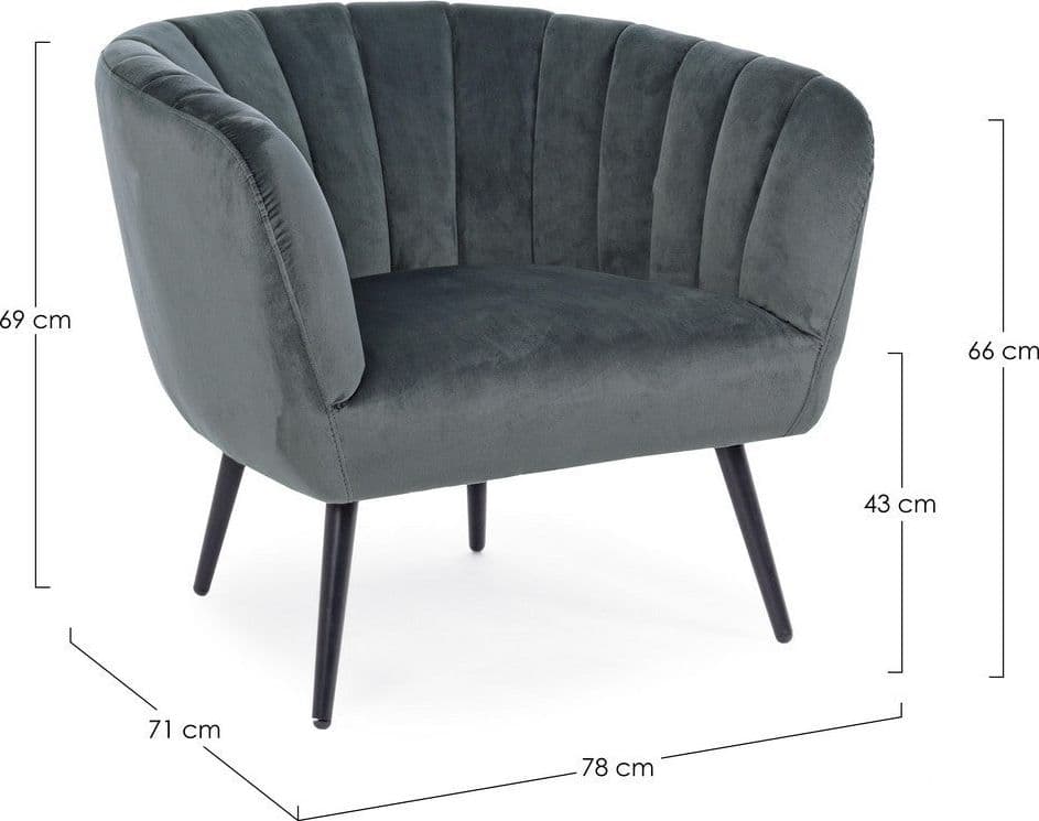 Poltrona "Avril" per interno, Struttura In Legno Compensato, Gambe In Acciaio Verniciato A Polvere Epossidica 76 x 70 x 68h cm - 30