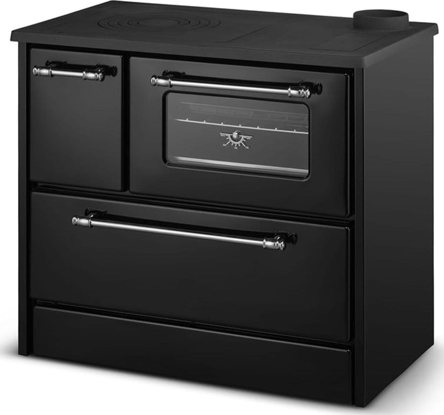 Cucina a legna "Beatrice" 9 kw con forno in acciaio verniciato h 79 cm
