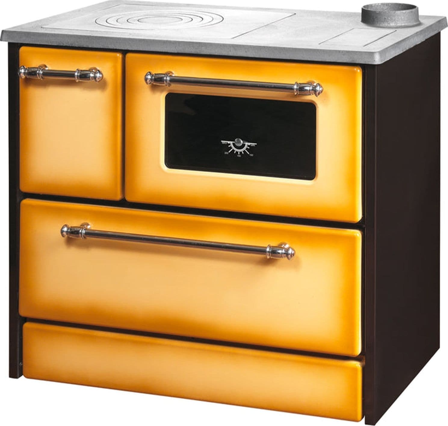 Cucina a legna "Beatrice" 9 kw con forno in acciaio verniciato h 79 cm - 15