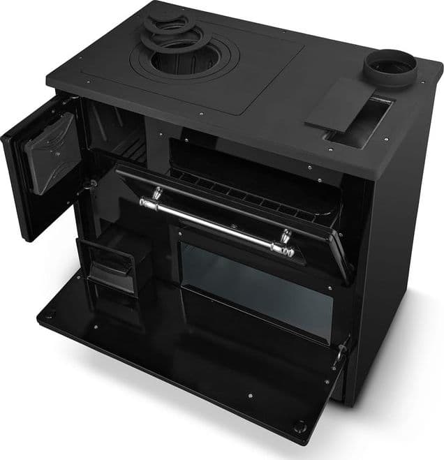Cucina a legna "Beatrice" 9 kw con forno in acciaio verniciato h 79 cm - 3