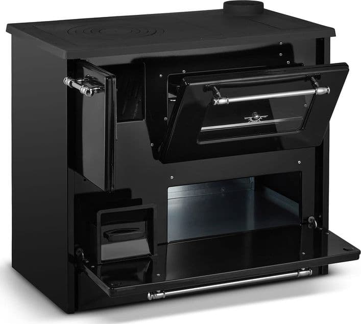 Cucina a legna "Beatrice" 9 kw con forno in acciaio verniciato h 79 cm - 4