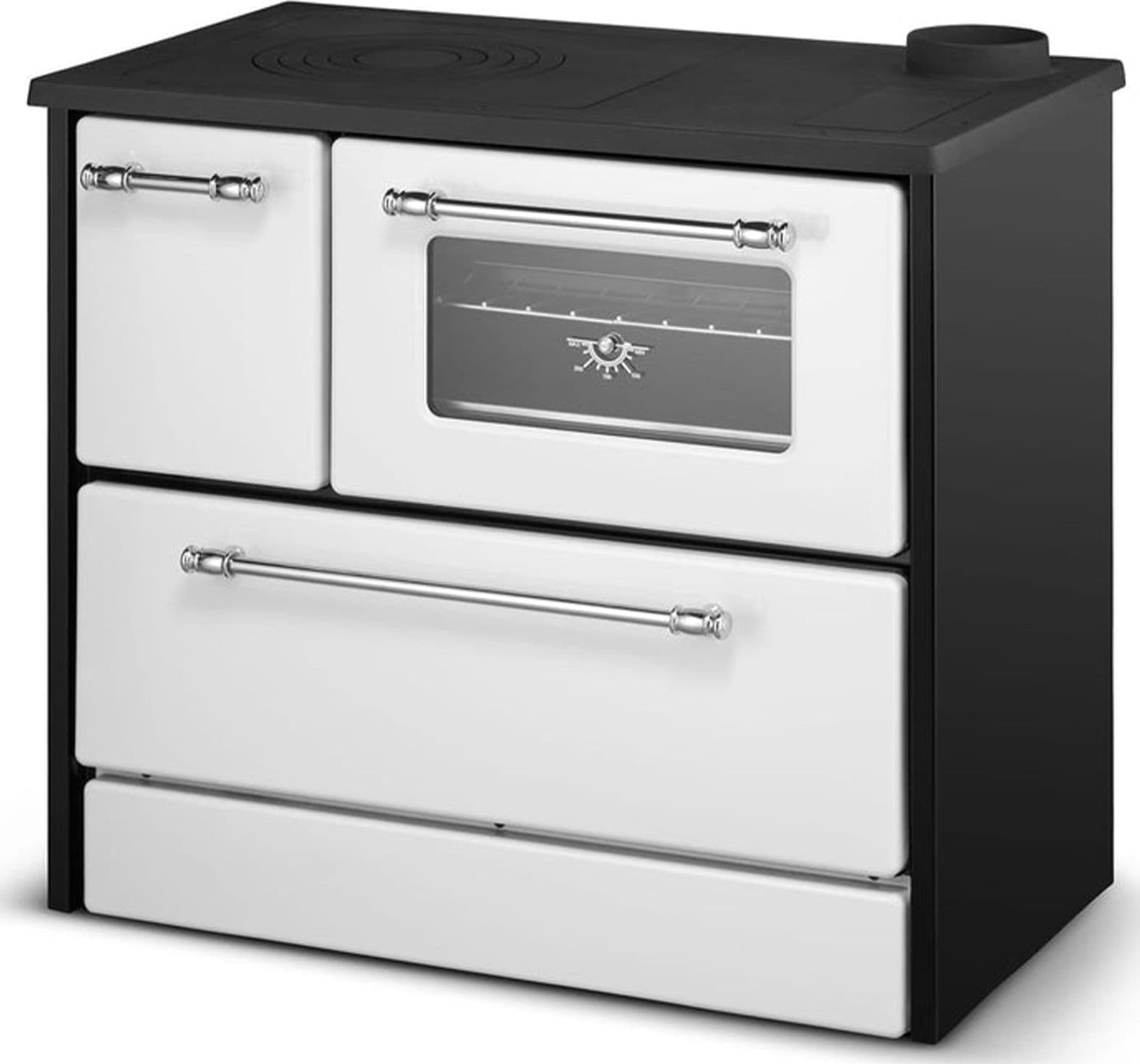 Cucina a legna "Beatrice" 9 kw con forno in acciaio verniciato h 79 cm - 9