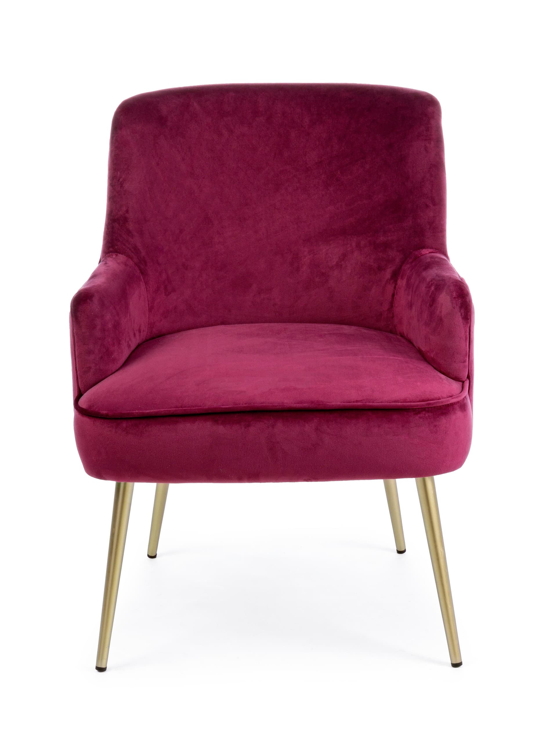 Poltrona "Clelia" in velluto con piedi ottone anticato arredamento per salotto moderno in Poltrone Decor Space - Altamura, commercioVirtuoso.it