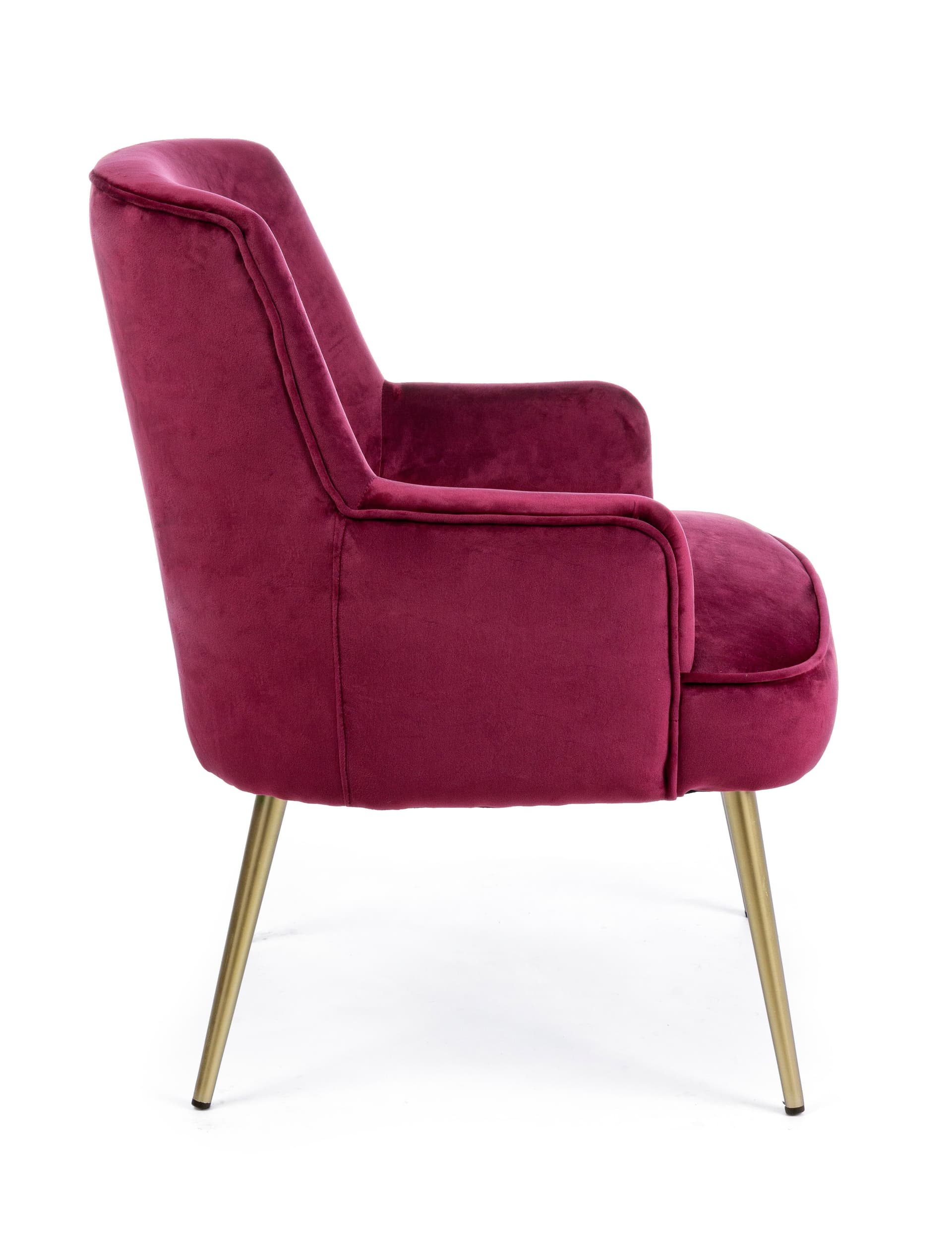 Poltrona "Clelia" in velluto con piedi ottone anticato arredamento per salotto moderno in Poltrone Decor Space - Altamura, commercioVirtuoso.it