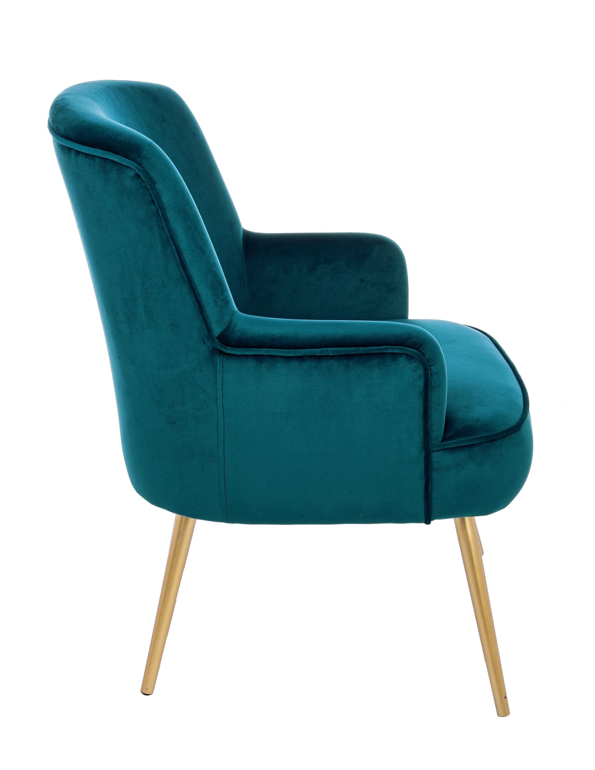 Poltrona "Clelia" in velluto con piedi ottone anticato arredamento per salotto moderno in Poltrone Decor Space - Altamura, commercioVirtuoso.it