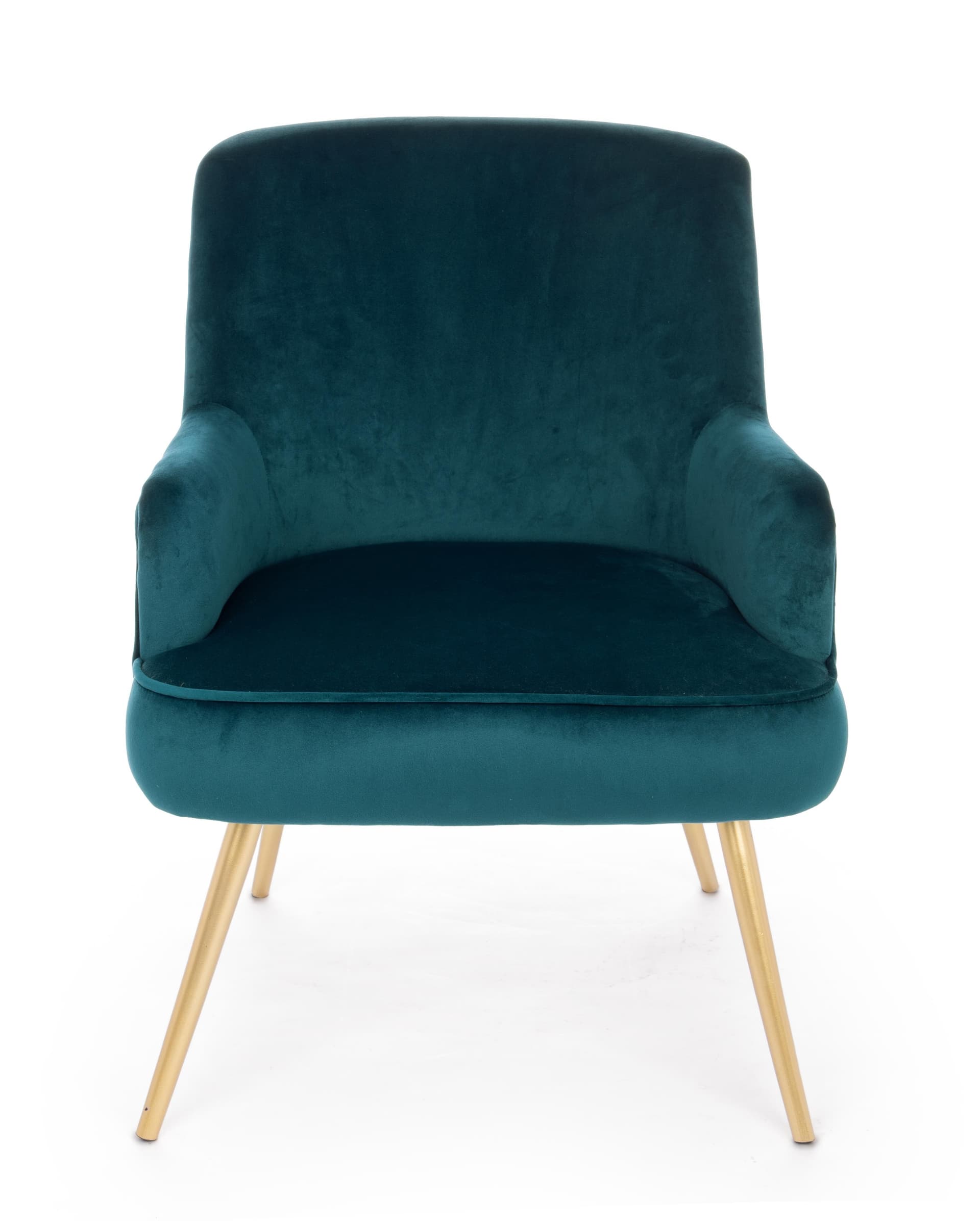 Poltrona "Clelia" in velluto con piedi ottone anticato arredamento per salotto moderno in Poltrone Decor Space - Altamura, commercioVirtuoso.it