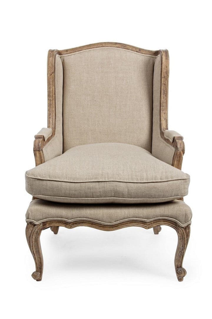 Poltrona "Catherine" per interno, Struttura In Legno Di Mango Massiccio Invecchiato 70 x 72 x 102h cm in Poltrone Decor Space - Altamura, commercioVirtuoso.it