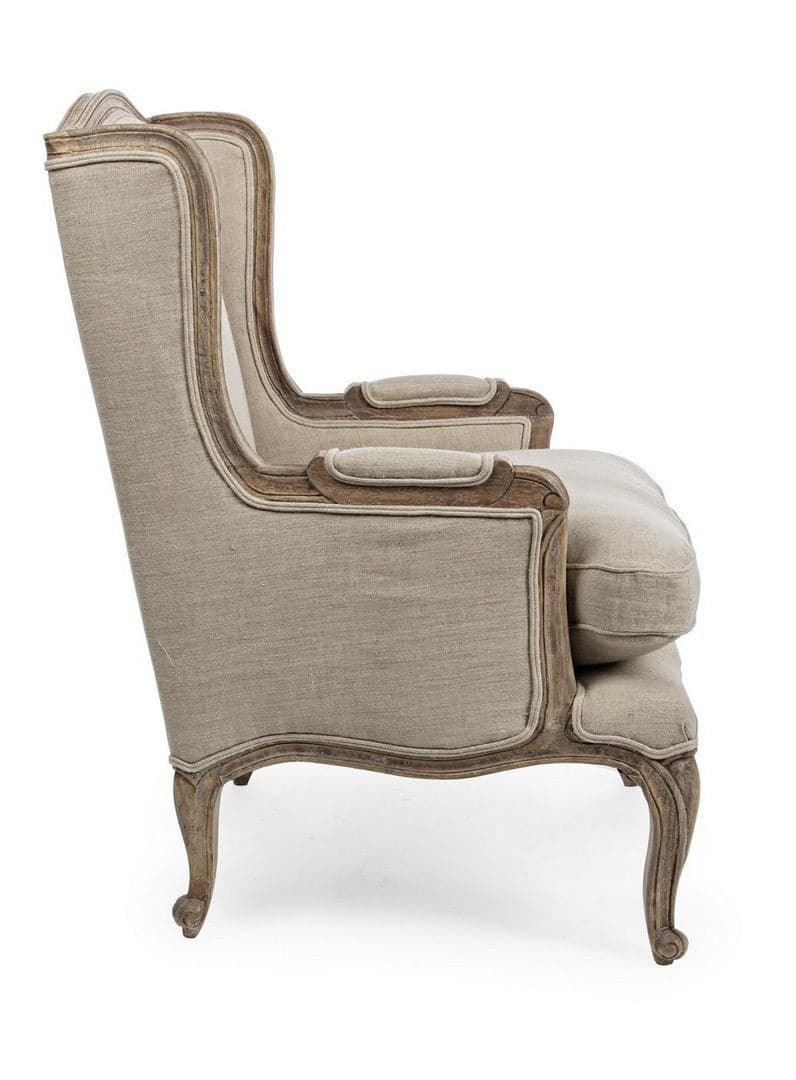 Poltrona "Catherine" per interno, Struttura In Legno Di Mango Massiccio Invecchiato 70 x 72 x 102h cm in Poltrone Decor Space - Altamura, commercioVirtuoso.it