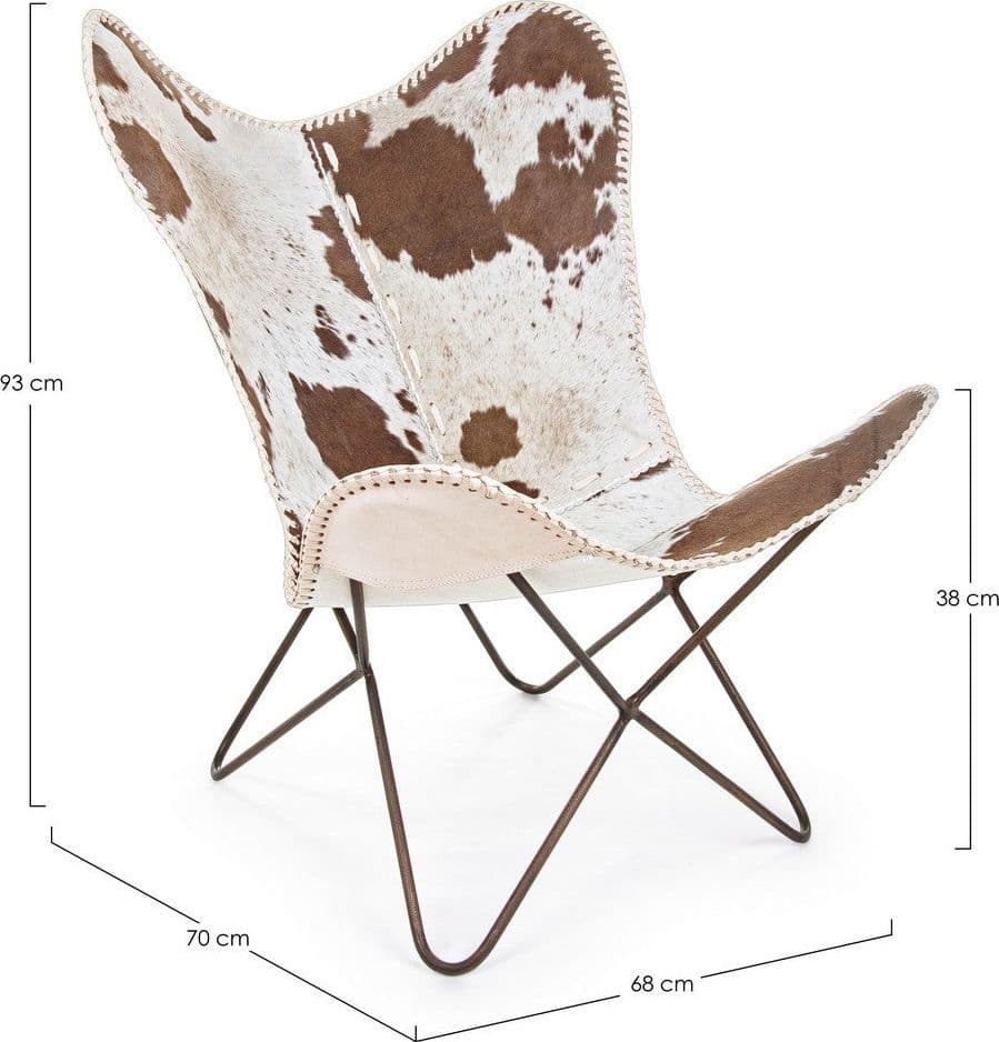 Poltrona "Buffalo" per interno, Struttura In Acciaio, Rivestimento Seduta In Vera Pelle 68 x 70 x 93h cm in Poltrone Decor Space - Altamura, commercioVirtuoso.it