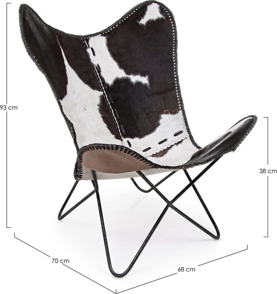 Poltrona "Buffalo" per interno, Struttura In Acciaio, Rivestimento Seduta In Vera Pelle 68 x 70 x 93h cm in Poltrone Decor Space - Altamura, commercioVirtuoso.it