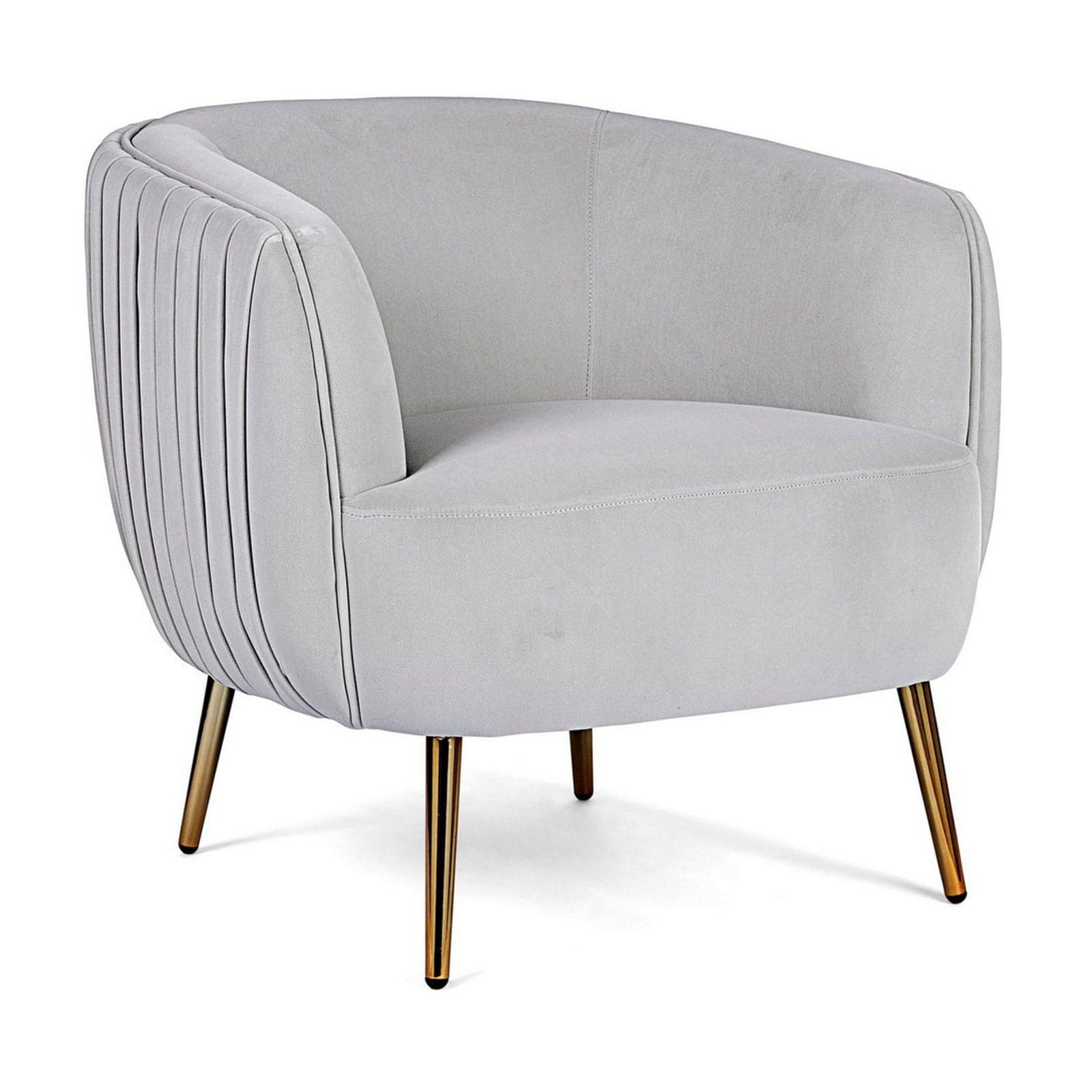 Poltrona "Linsay" in velluto Grigio arredamento per salotto moderno h 74 cm in Poltrone Decor Space - Altamura, commercioVirtuoso.it