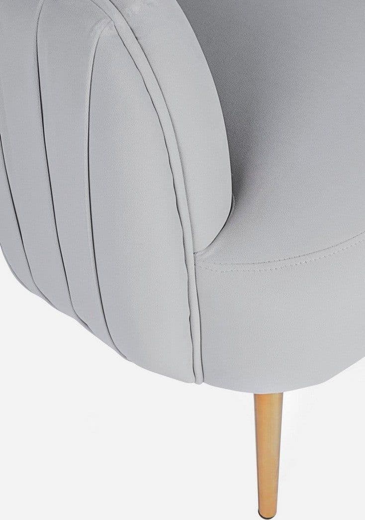 Poltrona "Linsay" in velluto Grigio arredamento per salotto moderno h 74 cm in Poltrone Decor Space - Altamura, commercioVirtuoso.it