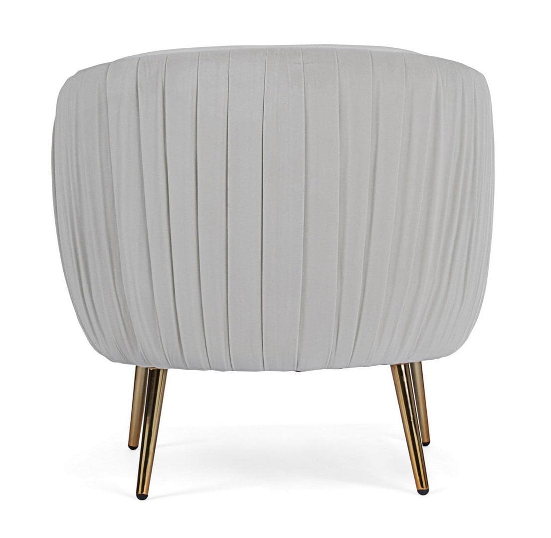 Poltrona "Linsay" in velluto Grigio arredamento per salotto moderno h 74 cm in Poltrone Decor Space - Altamura, commercioVirtuoso.it