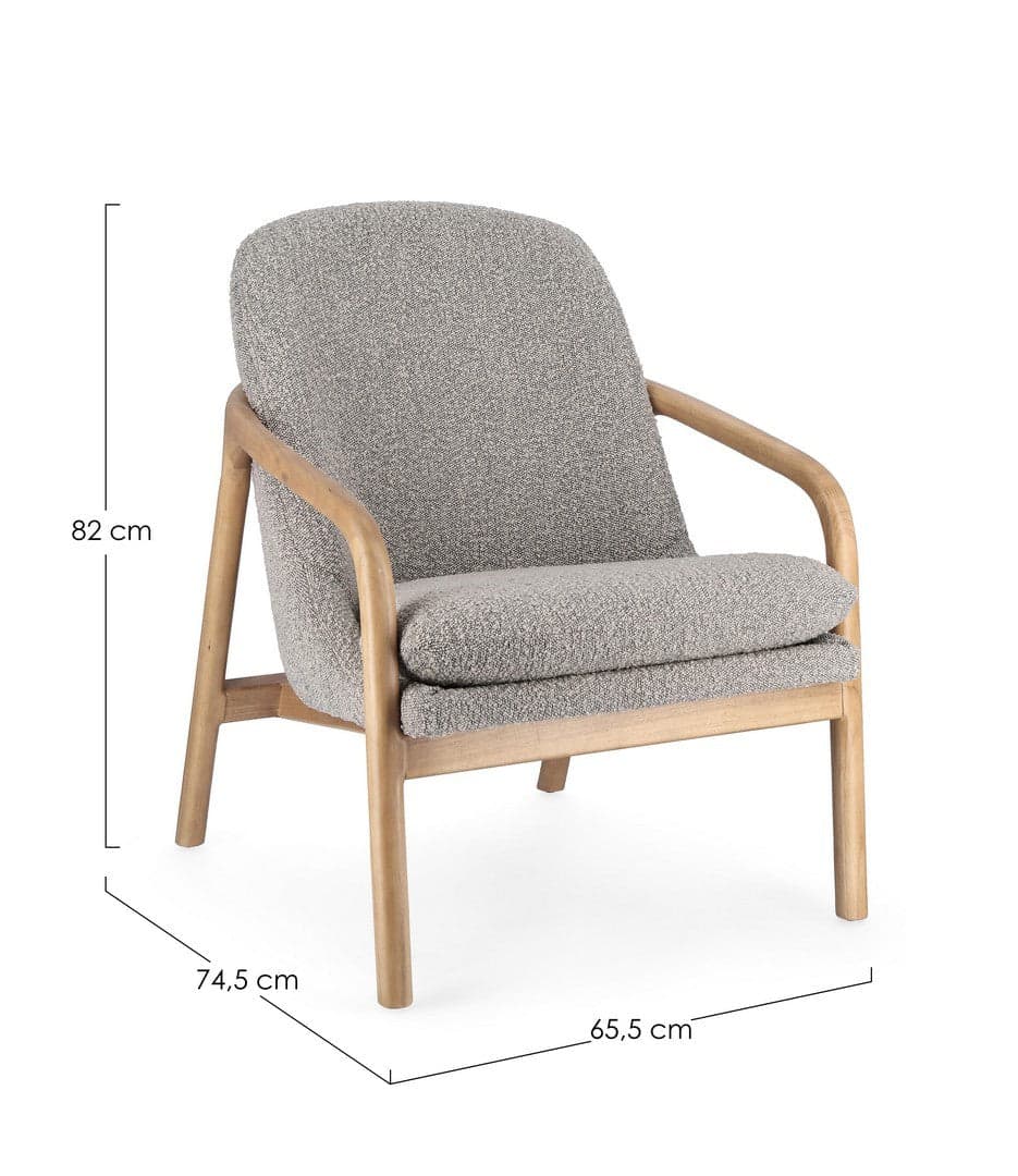 Poltrona "Elaide" per interno, Struttura In Rubberwood 65.5 x 74.5 x 82h cm in Poltrone Decor Space - Altamura, commercioVirtuoso.it