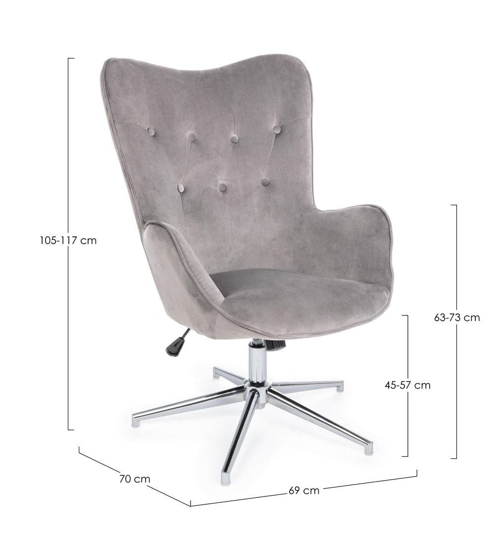 Poltrona "Farida" per interno, Struttura E Base In Acciaio Cromato 69 x 70 x 105/117h cm in Poltrone Decor Space - Altamura, commercioVirtuoso.it