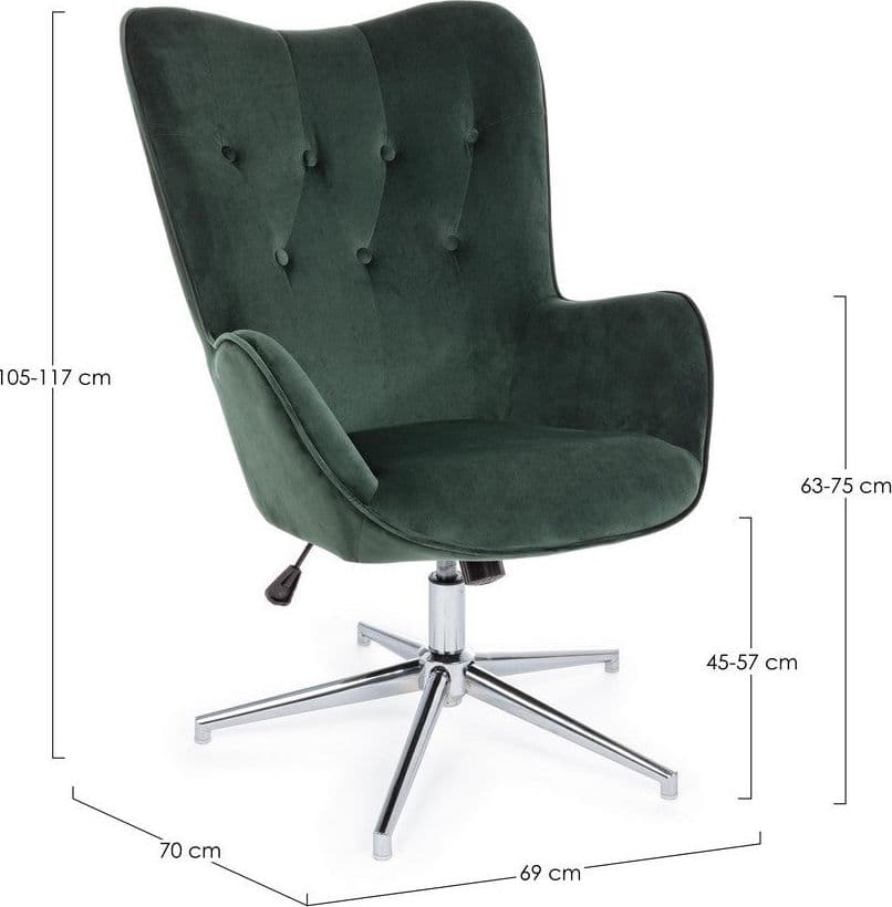 Poltrona "Farida" per interno, Struttura E Base In Acciaio Cromato 69 x 70 x 105/117h cm in Poltrone Decor Space - Altamura, commercioVirtuoso.it