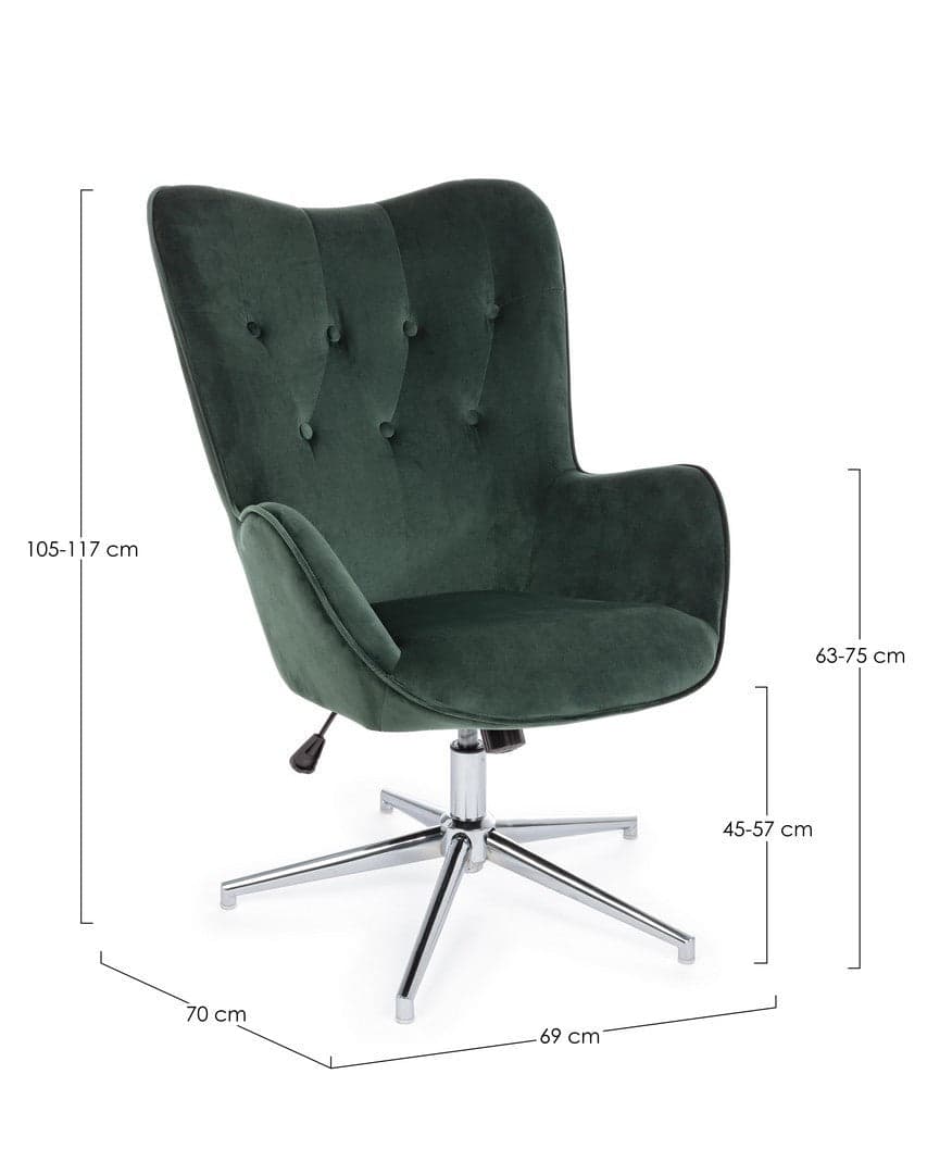 Poltrona "Farida" per interno, Struttura E Base In Acciaio Cromato 69 x 70 x 105/117h cm in Poltrone Decor Space - Altamura, commercioVirtuoso.it