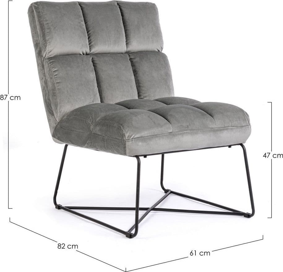 Poltrona "Lizzie" per interno, Struttura E Gambe In Acciaio Verniciato A Polvere Epossidica 61 x 82 x 87h cm Casa e cucina/Arredamento/Soggiorno/Poltrone e sedie/Poltrone Decor Space - Altamura, Commerciovirtuoso.it