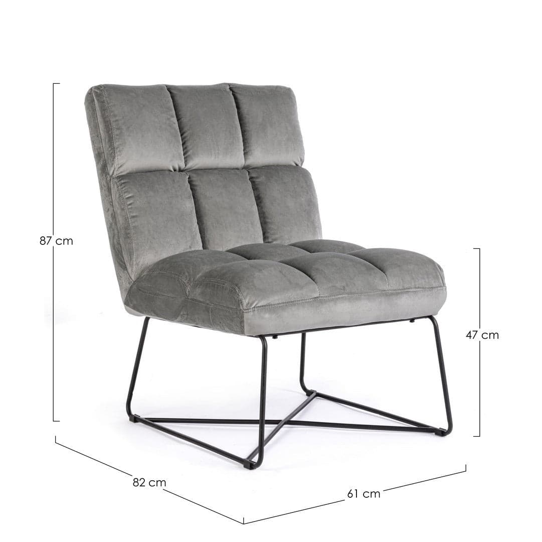 Poltrona "Lizzie" per interno, Struttura E Gambe In Acciaio Verniciato A Polvere Epossidica 61 x 82 x 87h cm Casa e cucina/Arredamento/Soggiorno/Poltrone e sedie/Poltrone Decor Space - Altamura, Commerciovirtuoso.it