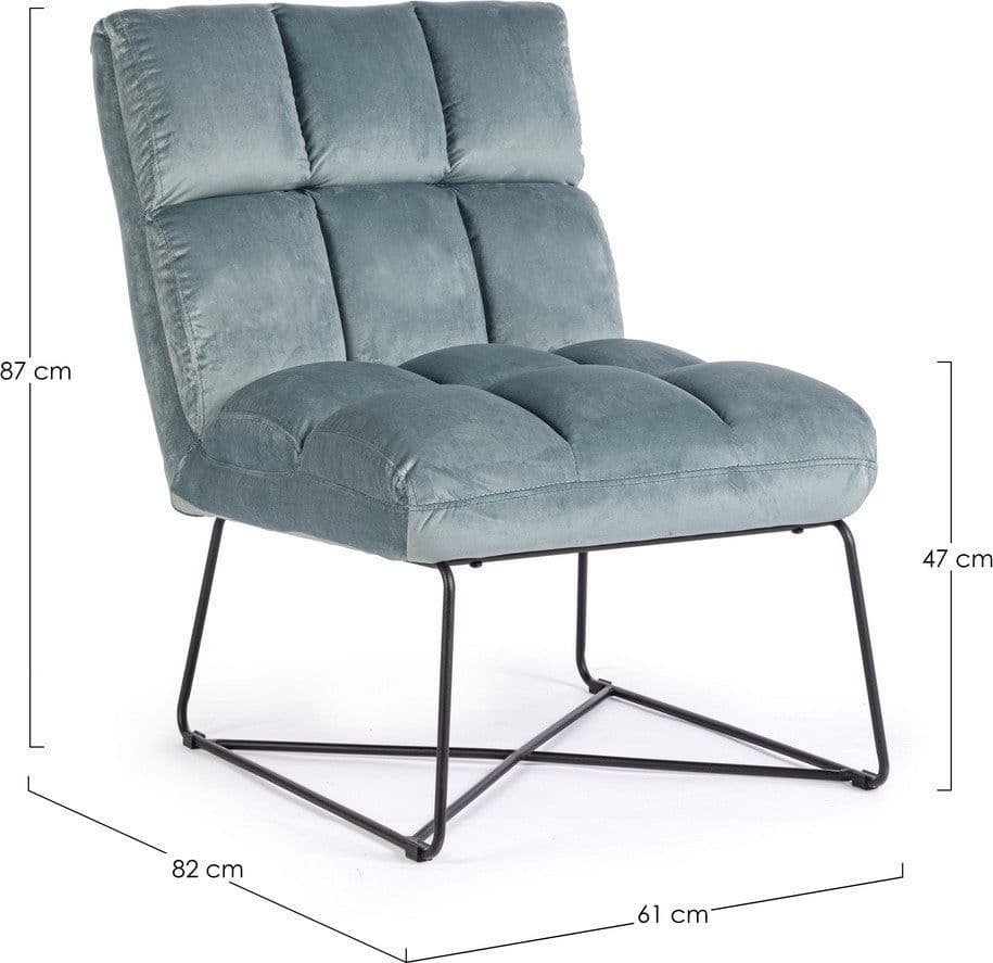 Poltrona "Lizzie" per interno, Struttura E Gambe In Acciaio Verniciato A Polvere Epossidica 61 x 82 x 87h cm Casa e cucina/Arredamento/Soggiorno/Poltrone e sedie/Poltrone Decor Space - Altamura, Commerciovirtuoso.it