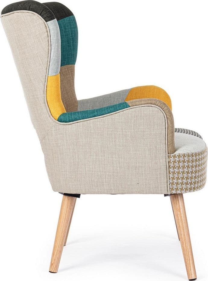 Poltrona "Galatea" per interno, Struttura In Legno Di Pino E Compensato, Gambe In Rubberwood, Verniciatura A Base Di Nitrocellulosa 65 x 68 x 92h cm in Poltrone Decor Space - Altamura, commercioVirtuoso.it