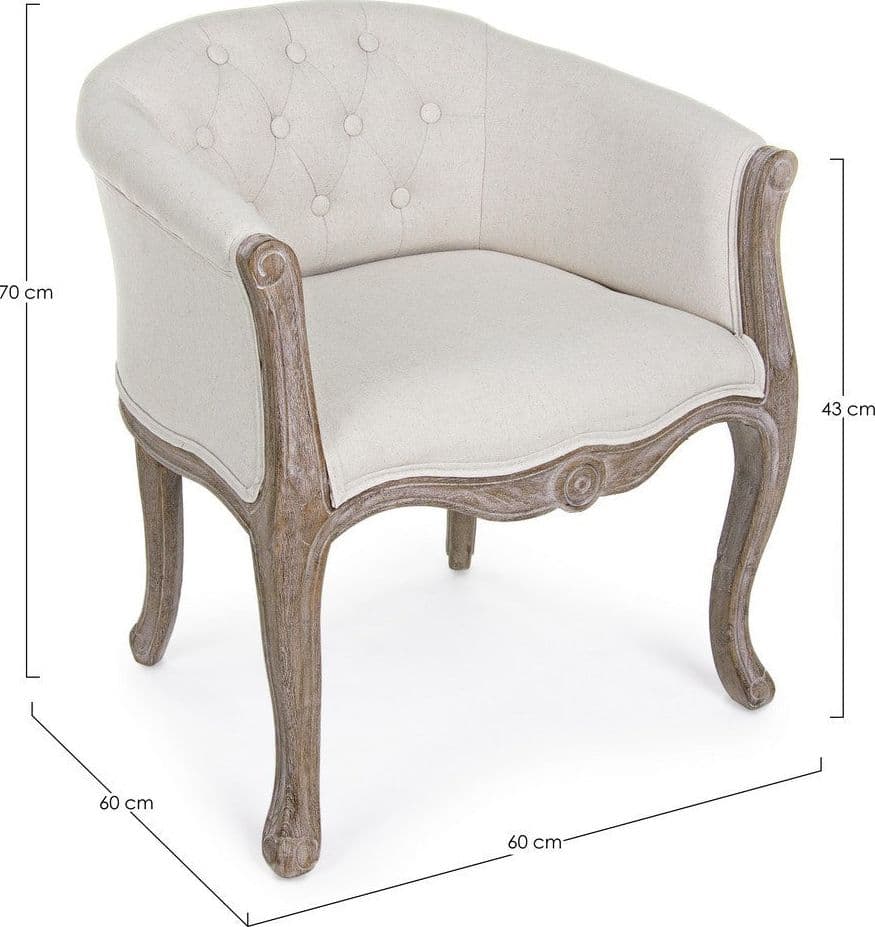 Poltrona "Diva" per interno, Struttura In Rubber Wood, Seduta Rivestita In Poliestere 60 x 60 x 70h cm in Poltrone Decor Space - Altamura, commercioVirtuoso.it