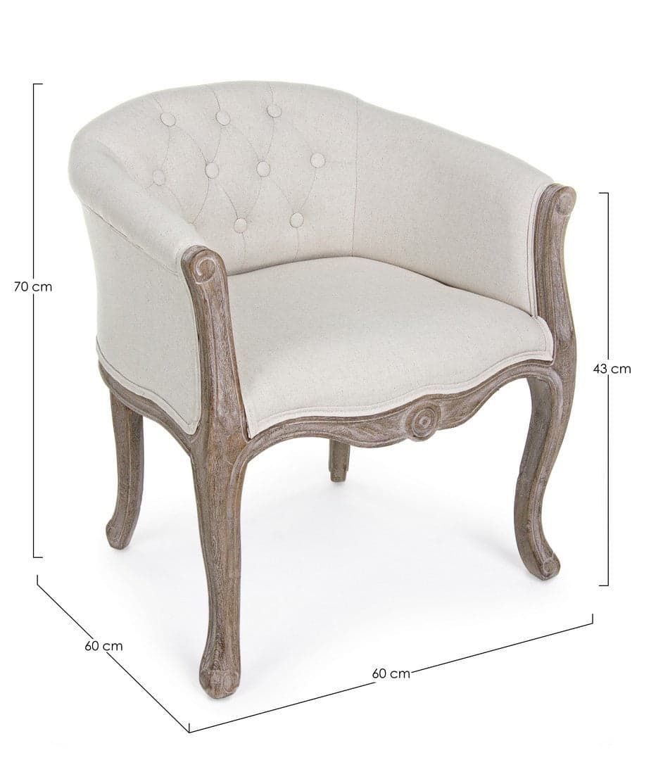 Poltrona "Diva" per interno, Struttura In Rubber Wood, Seduta Rivestita In Poliestere 60 x 60 x 70h cm in Poltrone Decor Space - Altamura, commercioVirtuoso.it