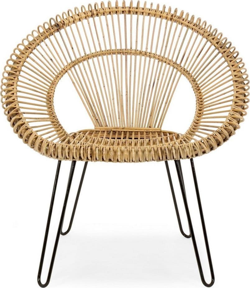 Poltrona "Esteban" per interno, Seduta In Rattan Ed Intreccio In Kubu 83 x 64 x 89h cm in Poltrone Decor Space - Altamura, commercioVirtuoso.it